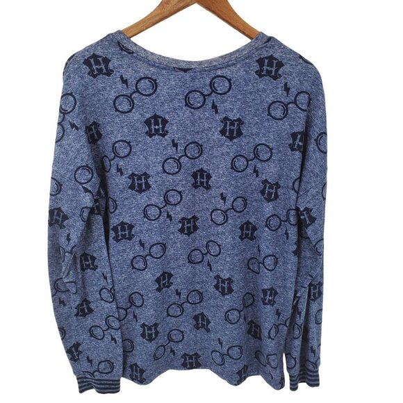 Wizarding World Of Harry Potter Womens Sz M Blue Soft Sweater Top Long Sleeve - Picture 2 of 9